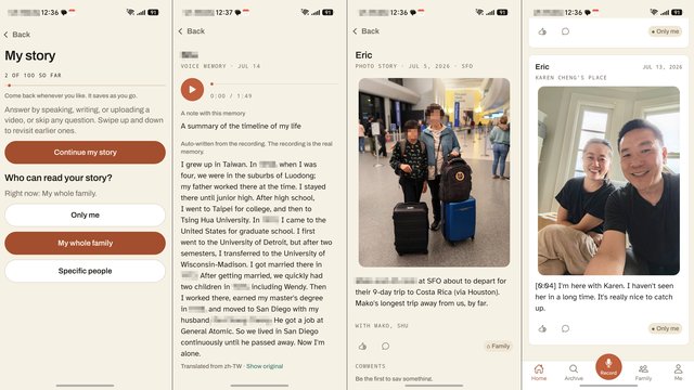 Ricordea: Family memory time-capsule: record, share, and search stories across generations.