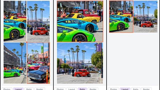 Tiler: Android photo collage editor: five layouts, drag dividers, pinch-to-zoom, no cloud.